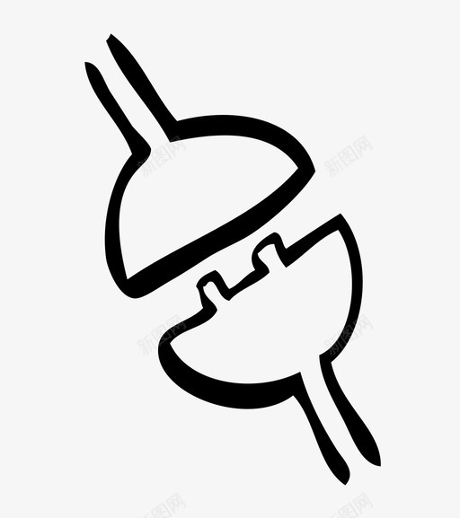 插头技术电源图标svg_新图网 https://ixintu.com 墨水 导线 手绘 技术 插头 电力 电源 电缆 连接
