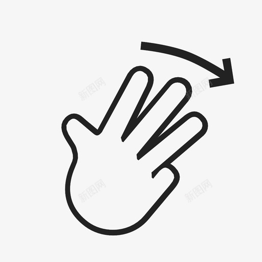 三个手指向右滑动用户体验触摸手势图标svg_新图网 https://ixintu.com 三个手指 三个手指向右滑动 交互 交互手势 技术 用户体验 触摸手势