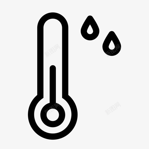 温度温度计雨水图标svg_新图网 https://ixintu.com 华氏 天气 寒冷 气候 测量 温度 温度计 湿度 热 雨水