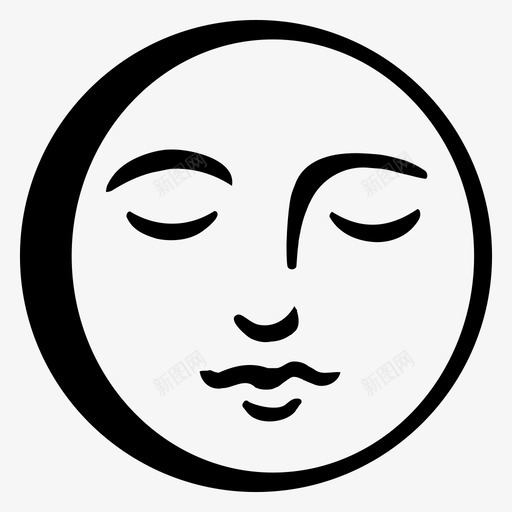 月亮宁静疲惫图标svg_新图网 https://ixintu.com 古色古香的天堂 夜晚 宁静 安静 月亮 沉睡的月亮 疲惫