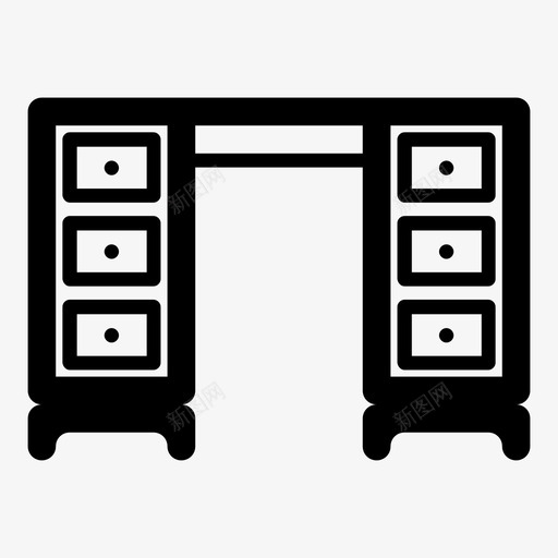 办公桌办公室储物抽屉图标svg_新图网 https://ixintu.com 个人工作空间 储物抽屉 办公室 办公桌 家具 工作台 木制 桌子