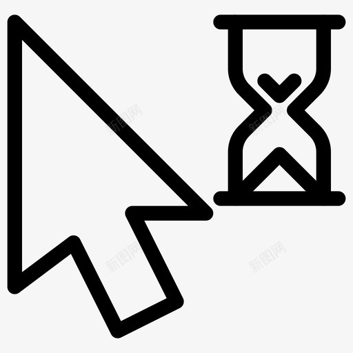 指针和沙漏等待时间图标svg_新图网 https://ixintu.com 位置 分钟 地图 工作 挂起 指针和沙漏 时间 沙子 等待 选择光标线图标 针