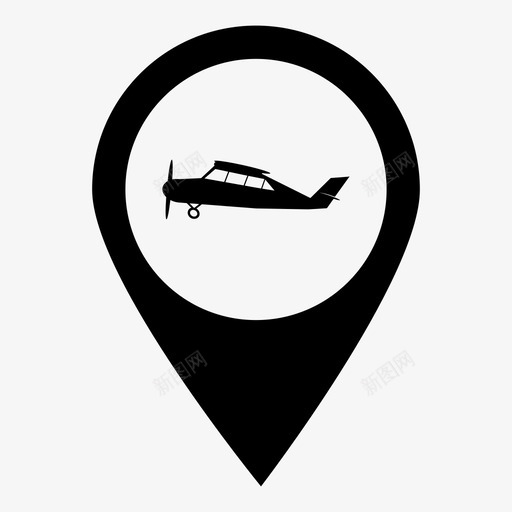 机场运输标签图标svg_新图网 https://ixintu.com pin 位置 喷气机 地图标记 定位销 导航 指针 机场 标签 运输 飞机