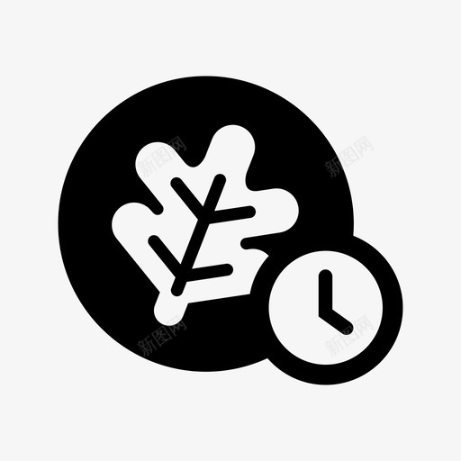 秋天落叶时间图标svg_新图网 https://ixintu.com 九月 十一月 十月 叶 季节 时间 秋天 花 落叶 钟