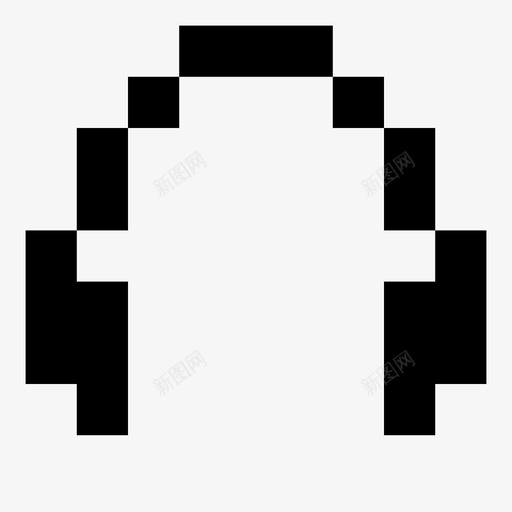 耳机复古保护图标svg_新图网 https://ixintu.com 保护 像素化 像素艺术 听力 复古 游戏 耳机 耳罩 音乐