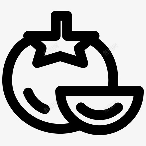 番茄蔬菜切片图标svg_新图网 https://ixintu.com 健康 切片 午餐 水果 烹饪 番茄 红色 蔬菜 配料 食物