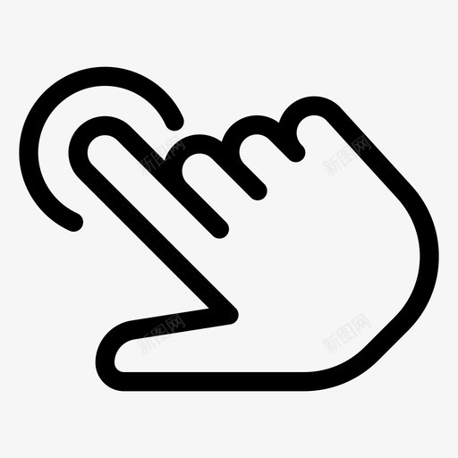 手指触摸点击屏幕图标svg_新图网 https://ixintu.com 屏幕 戳 手 手势 手指触摸 指纹 按下 点击 触摸手势线图标