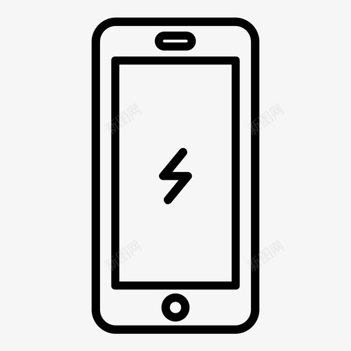 电源用户界面智能手机图标svg_新图网 https://ixintu.com iphone 关闭 可怕的轮廓图标 小工具 屏幕 智能手机 用户界面 电源 界面 闪电