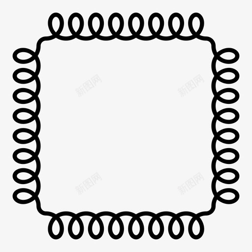 线框ic感应图标svg_新图网 https://ixintu.com ic 固定线路 圆形方形 微处理器 感应 环路 线框 螺旋形 集成电路