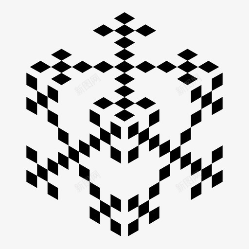 三维分形游戏图标svg_新图网 https://ixintu.com 三维分形 分形 图案 图片 曼德尔布罗特集 模型 游戏 硬币 立方体 重复