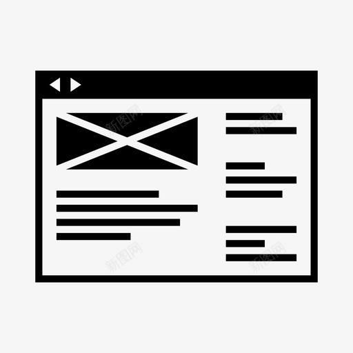 线框用户体验模板图标svg_新图网 https://ixintu.com 博客 帖子 新闻 模板 浏览器 版面 用户体验 线框 细节 网络 通知