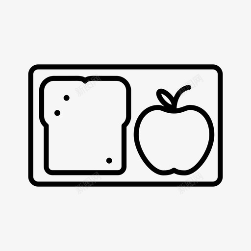 午餐盒面包片学校图标svg_新图网 https://ixintu.com 午餐盒 吃 回学校 学校 托盘 水果 苹果 面包片 食物 餐