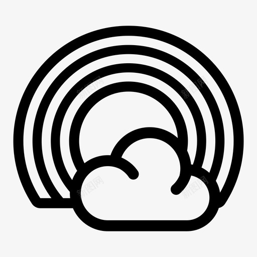 彩虹云彩色图标svg_新图网 https://ixintu.com 云 天气 天气预报 太阳 彩色 彩虹