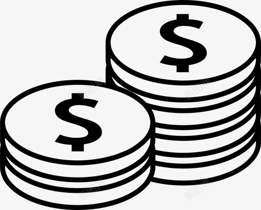 硬币现金金属图标svg_新图网 https://ixintu.com 价值 图标线与一个中等边缘圆形 现金 硬币 货币 购物 金属 钱币 银