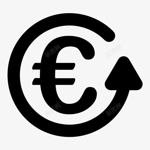 欧元回收退款图标svg_新图网 https://ixintu.com 删除 反向 回收 回滚 欧元 转售 返回 还原 退款 重新制作