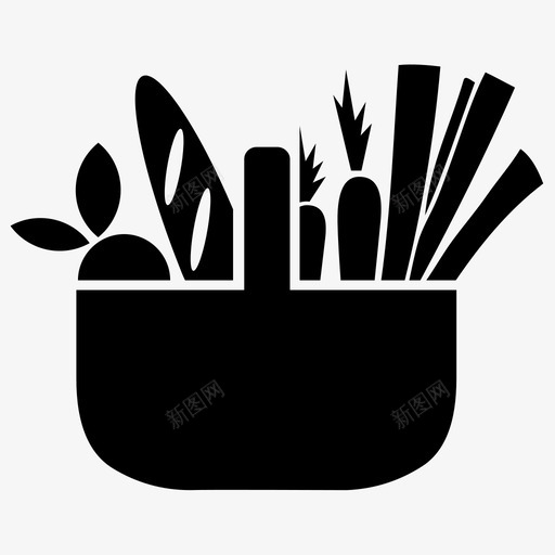 购物篮蔬菜超市图标svg_新图网 https://ixintu.com 农贸市场 杂货店 蔬菜 购物篮 超市 面包