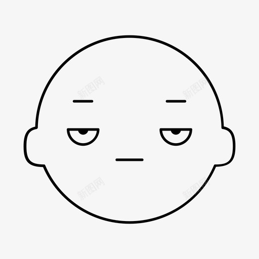 嗯无聊不感兴趣图标svg_新图网 https://ixintu.com 不感兴趣 嗯 困倦 无聊 疲惫 表情符号 闷闷不乐