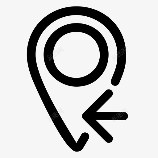 左销箭头gps图标svg_新图网 https://ixintu.com gps 位置 地图标记 地图销 地点 左销 箭头