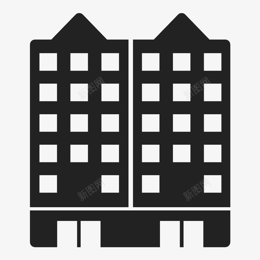 多层建筑城镇豪华图标svg_新图网 https://ixintu.com 住宅 公寓 城市 城镇 多层建筑 居住 建筑 豪华