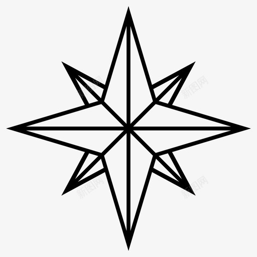 罗盘玫瑰笔划点图标svg_新图网 https://ixintu.com 北标 地图 定向 方向 最小 点 笔划 罗盘玫瑰 轮廓
