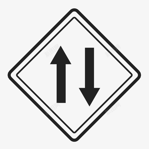 双向道路图标svg_新图网 https://ixintu.com 双向道路