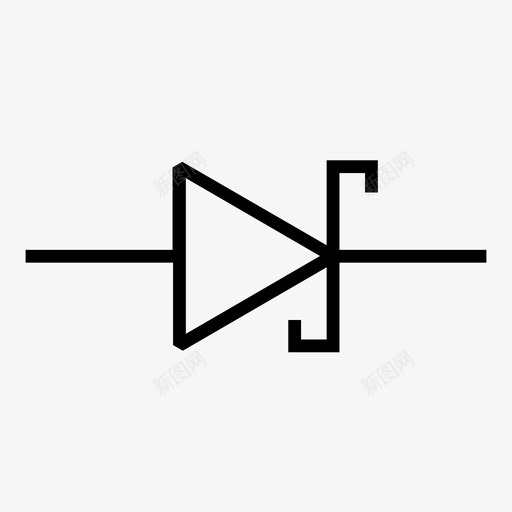 肖特基二极管电子元件硬件图标svg_新图网 https://ixintu.com 技术 热载流子二极管 电子元件 电气元件 硬件 肖特基二极管