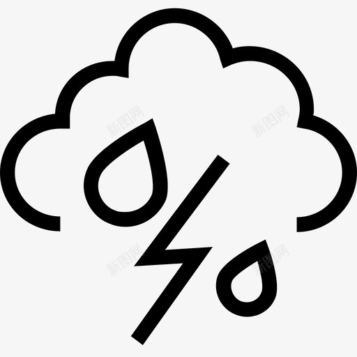 暴风雨雷声震动图标svg_新图网 https://ixintu.com 云 天气 暴风雨 闪电 雨滴 雷声 震动 预报