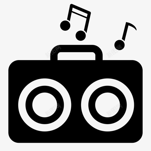 音箱音色立体声图标svg_新图网 https://ixintu.com 响亮 声音 歌曲 立体声 音符 音箱 音色