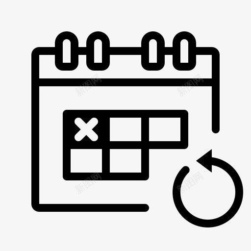 日历刷新组织者计划图标svg_新图网 https://ixintu.com 周 日历 日历刷新 时间 更新 组织者 计划