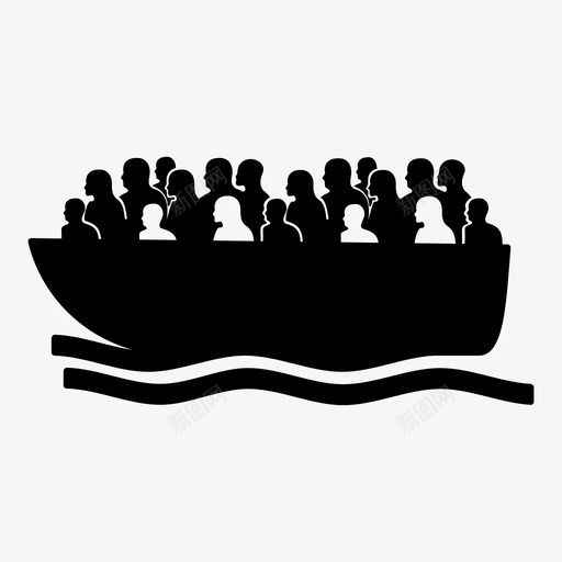 难民拥挤幸存者图标svg_新图网 https://ixintu.com 小故事:2015年 幸存者 拥挤 救援船 救生艇 气候难民 海上救援 离乡背井 联合国难民署 船 逃难 难民