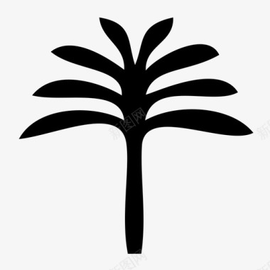 棕榈叶树夏季图标图标