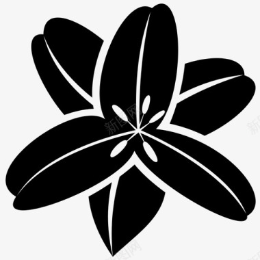 百合花美丽花瓣图标图标