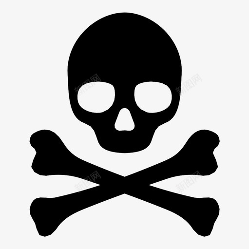 死亡有毒骷髅和交叉骨图标svg_新图网 https://ixintu.com 危险 快乐罗杰 有毒 死亡 消失 致命 邪恶 骷髅和交叉骨 骷髅和骨头