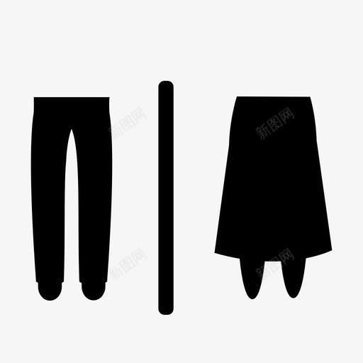 更衣室男女通用卫生间图标svg_新图网 https://ixintu.com 分体式 卫生间 女厕 更衣室 男女通用 男式 裙子 裤子