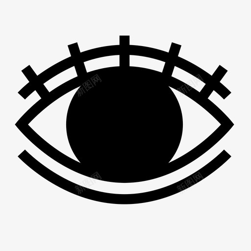 眼睛画睫毛图标svg_新图网 https://ixintu.com 画 眼睛 睁开眼睛 睫毛 瞳孔