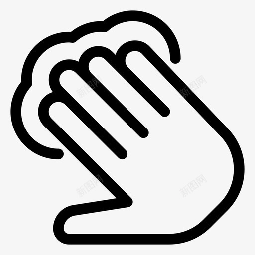 四个手指触摸涂抹屏幕图标svg_新图网 https://ixintu.com 四个手指触摸 屏幕 戳 手 手势 擦 涂抹 砍 触摸手势线图标