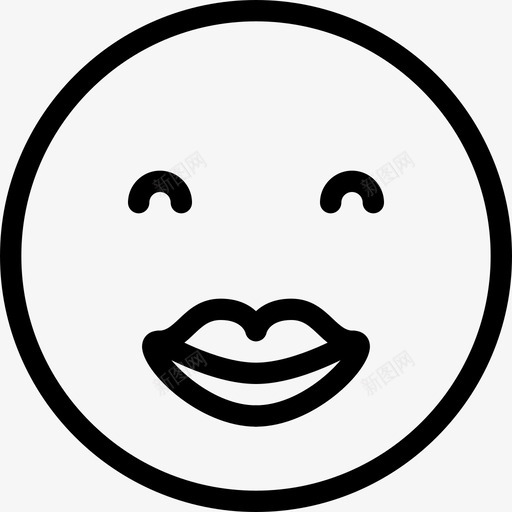 微笑笑脸积极图标svg_新图网 https://ixintu.com 乐观 吻 咧嘴 嘴唇 开心 微笑 积极 笑脸 脸 表情 表情符号线图标