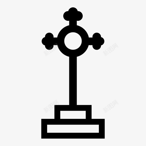 墓碑恐怖万圣节图标svg_新图网 https://ixintu.com 万圣节 十字架 埋葬 墓碑 恐怖 死亡 花岗岩 记号笔 雕刻