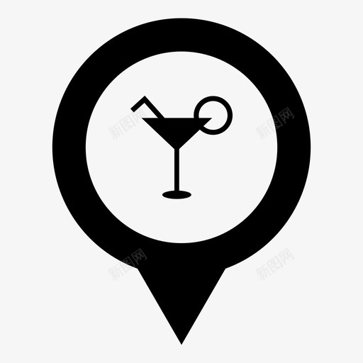 酒廊酒馆酒吧图标svg_新图网 https://ixintu.com 位置 位置标记针 别针 地图标记 导航 指针 果汁 模拟尾巴 酒吧 酒廊 酒馆 马提尼