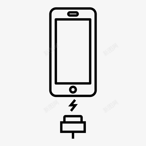 智能手机充电插头iphone图标svg_新图网 https://ixintu.com iphone 可怕的轮廓图标 小工具 手机 插头 智能手机充电 电缆 设备 连接