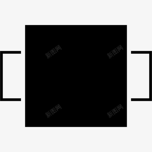 正面黑色方形两侧有矩形图标svg_新图网 https://ixintu.com 两侧有矩形 图示 形状 正面 黑色方形