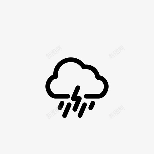 暴风雨雷暴暴风雨天气图标svg_新图网 https://ixintu.com 云 天气预报 暴风雨 暴风雨天气 闪电风暴 雨 雷暴 预报