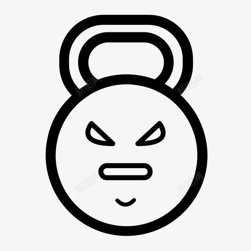 壶铃健身举重图标svg_新图网 https://ixintu.com 举重 健康 健身 壶铃 挥杆 肌肉 脂肪 锻炼 面部