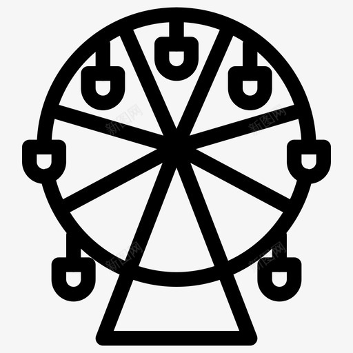 摩天轮摇摆玩耍图标svg_新图网 https://ixintu.com 享受 休闲娱乐线图标 娱乐 巨轮 摇摆 摩天轮 游乐 游戏 玩耍