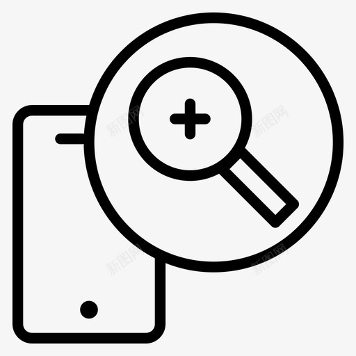 放大放大镜观察镜图标svg_新图网 https://ixintu.com 交互 关键字 定位 放大 放大镜 移动 移动通知 观察镜