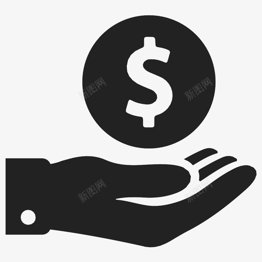 工资美元储蓄图标svg_新图网 https://ixintu.com 付款 储蓄 工资 手 收入 美元 财务 资金