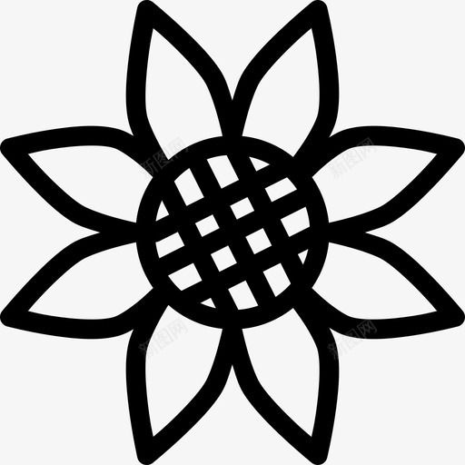 向日葵一年生植物夏季图标svg_新图网 https://ixintu.com 一年生植物 向日葵 夏季 感恩节 金花 高大花朵 黄色和黑色
