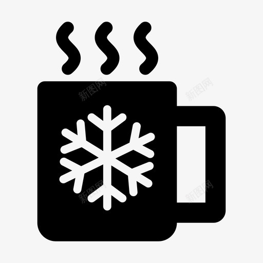 热巧克力茶雪图标svg_新图网 https://ixintu.com 假日 咖啡 圣诞图标 暖暖的 杯子 热巧克力 茶 茶logo 薄片 雪