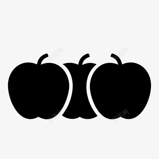 苹果重复排图标svg_新图网 https://ixintu.com 一些 一起吃 三个 几个 味 好吃 排 甜 系列 苹果 重复