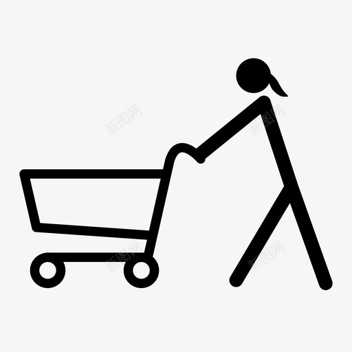 购物者杂货店市场图标svg_新图网 https://ixintu.com 买家 卖家 妈妈 市场 杂货店 购物 购物者 顾客